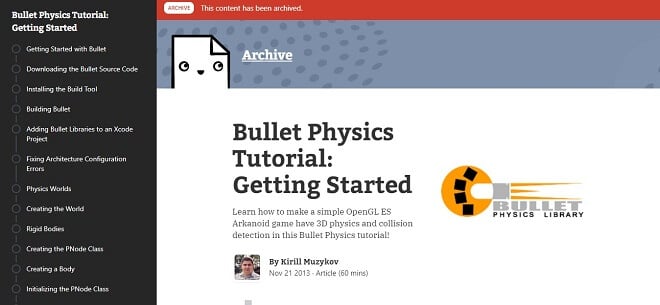 bullet engine tutorial