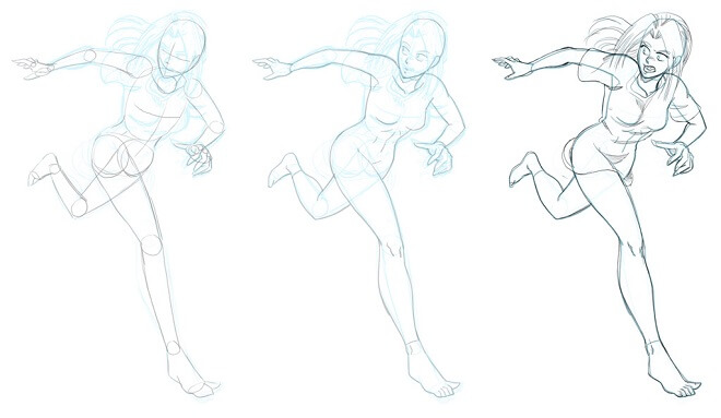 Anime girl poses  70 Images to sketch