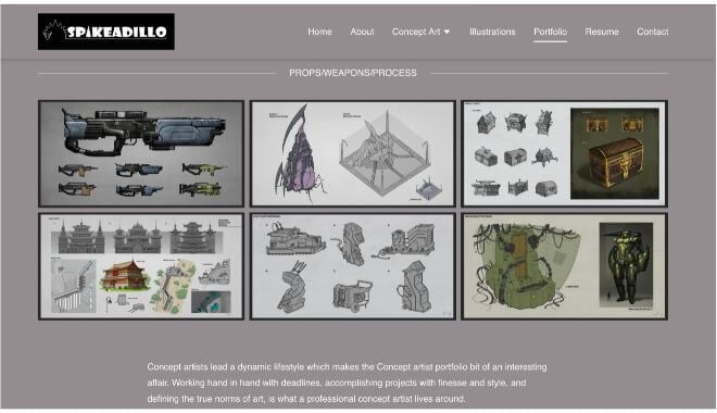 spikeadillo portfolio website