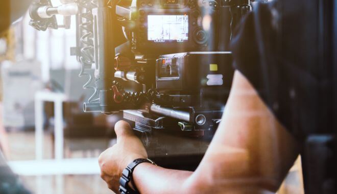 A student in one of the special effects schools in the US, filming a movie